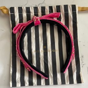 Lele Sadoughi Pink velvet headband